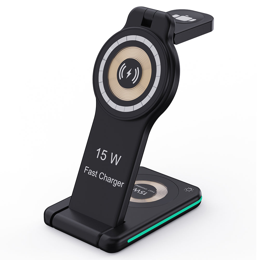 H60 Foldable Night Light Magnetic Wireless Charger for iPhone 12-15 Series / iWatch / AirPods Charging Stand H60 Foldable Night Light Magnetic Wireless Charger for iPhone 12-15 Series / iWatch / AirPods Charging Stand